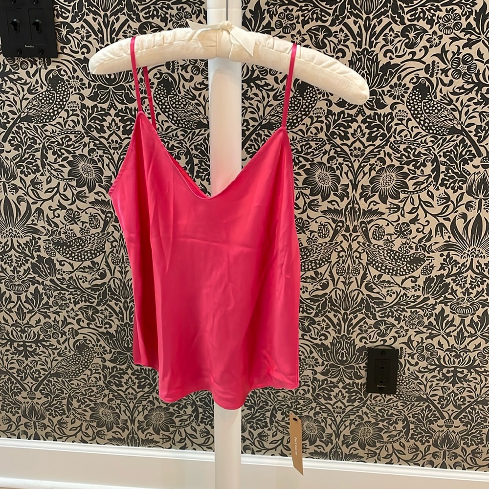 Reformation Pink Silk “Teddy” Top